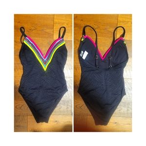 Trina Turk V Plunge Retro Swimsuit
